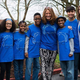 Ciera Hart (third from left) and the rest of the Hart family